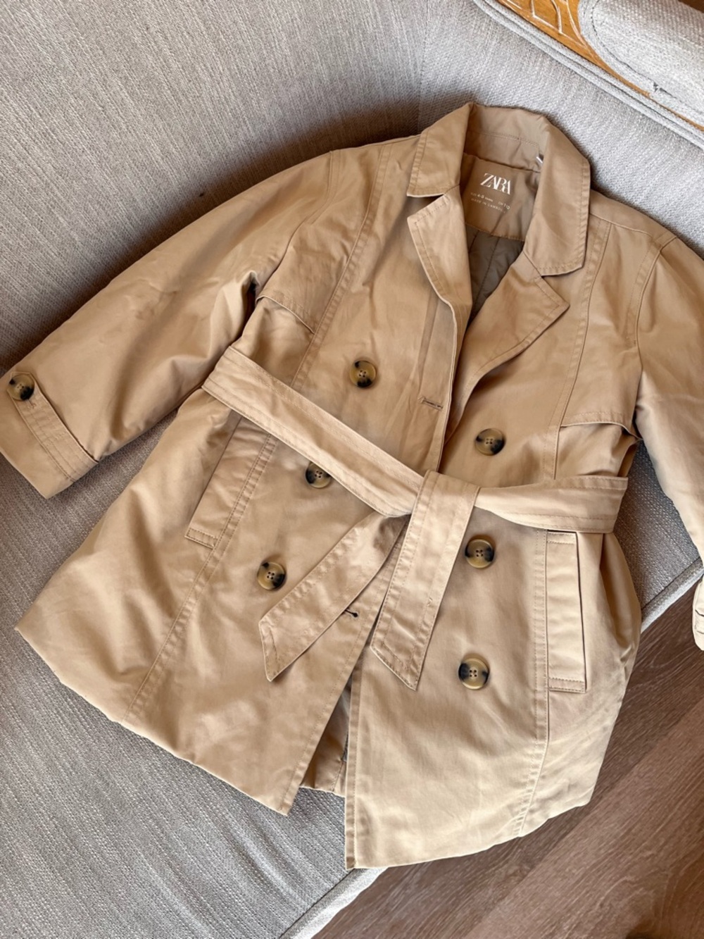 Zara Kids Tan Puffer-Lined Jacket